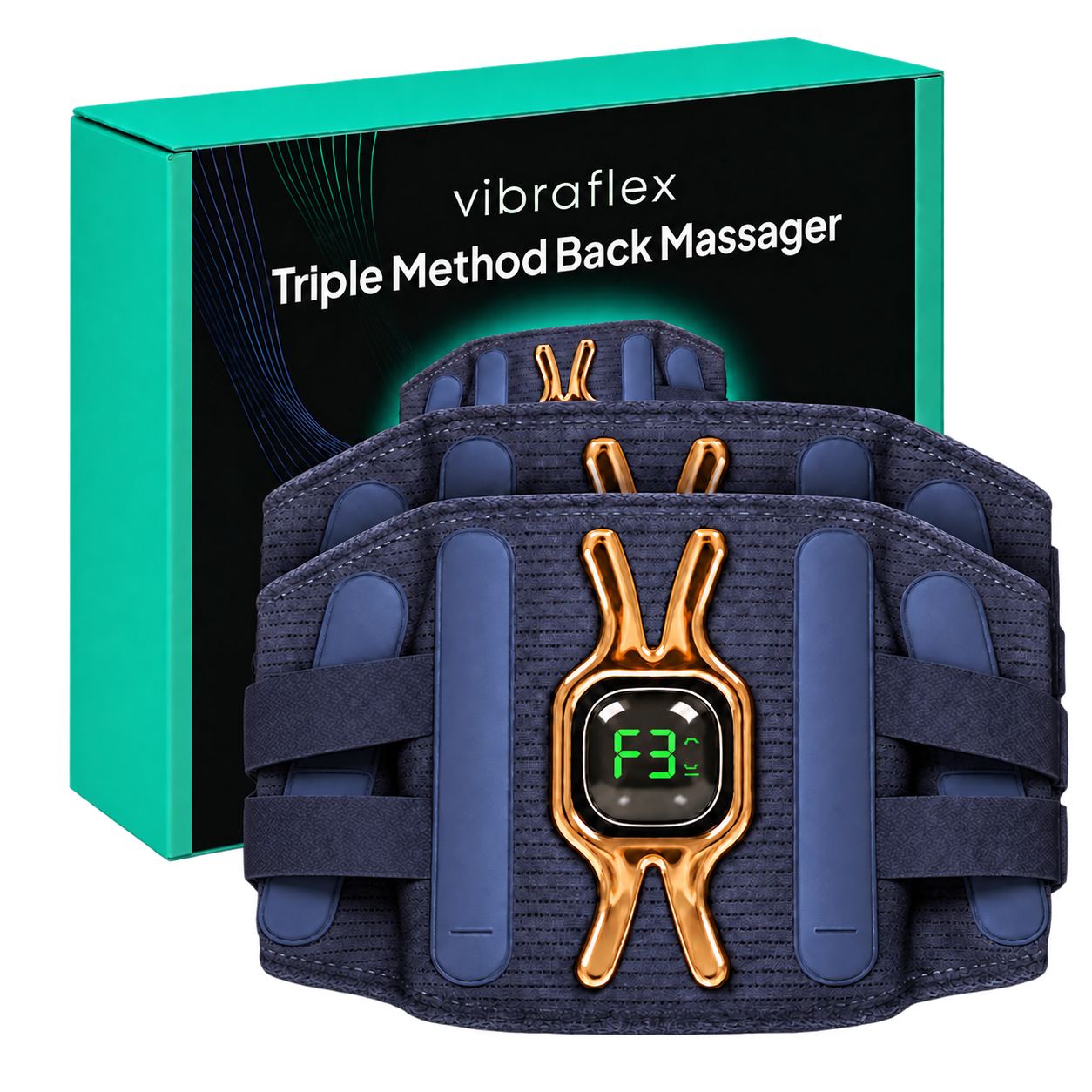 Vibraflex Triple Method Back Massager belt, remote and retail box