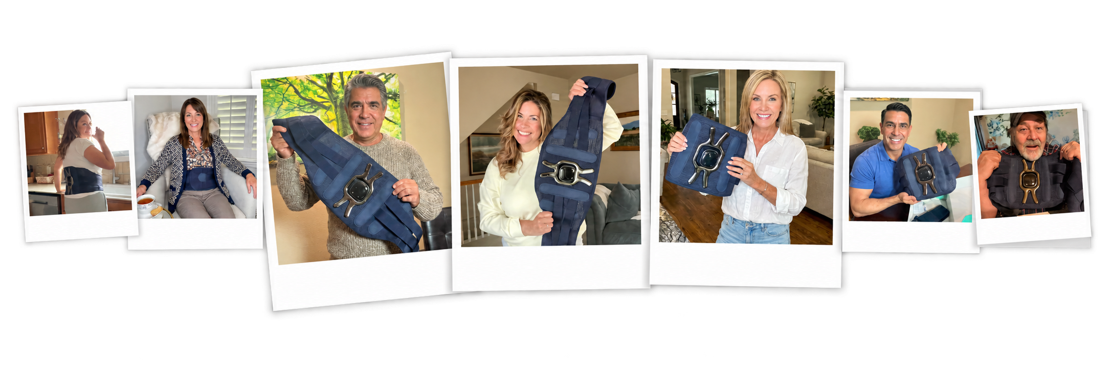 UK customers holding their Vibraflex Triple Method Back Massager at home