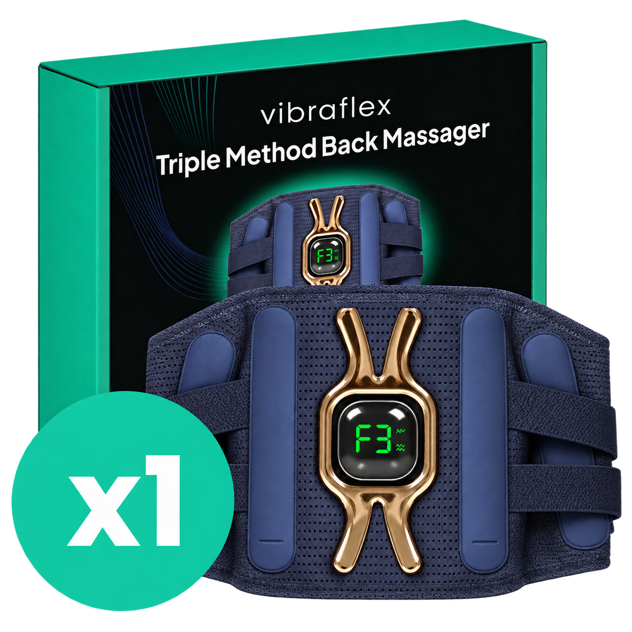 1 × Vibraflex Triple Method Back Massager with box and remote